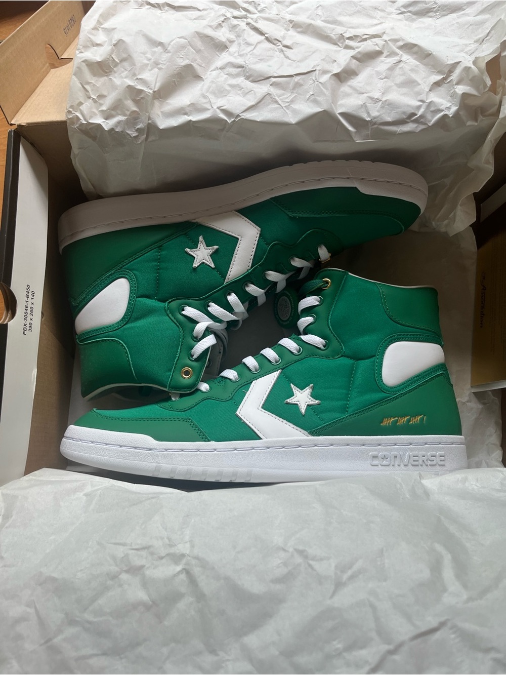 Converse Collectible Green and White Mid-Top Sneakers